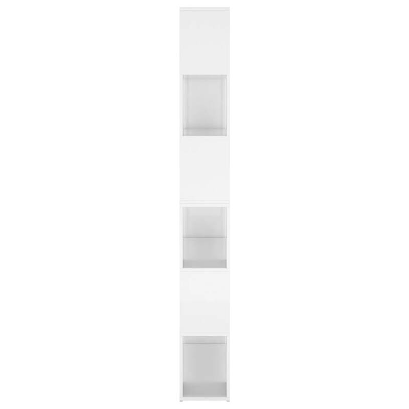 vidaXL Book Cabinet Room Divider High gloss white Engineered wood - 9.4 x 39.4 x 74.0 in