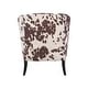 preview thumbnail 8 of 7, Andrew Barrel Brown and White Cow Print Club Chair