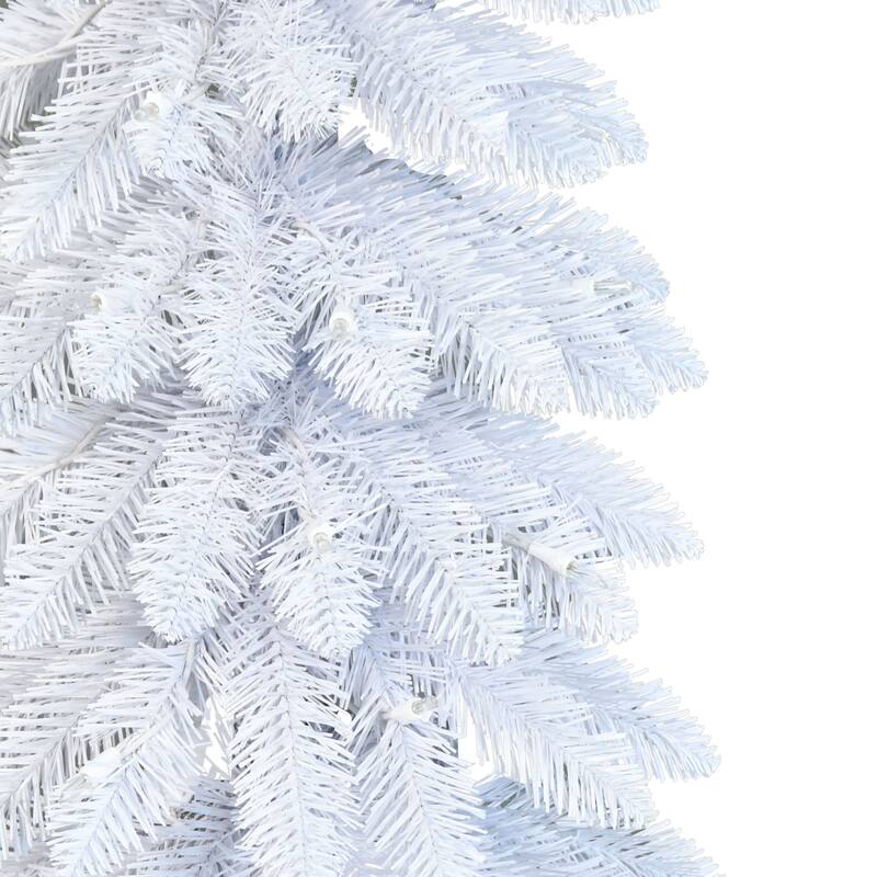 Puleo International 6' Pre-Lit Artificial White Alpine Pencil Tree