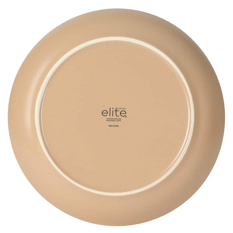 Gibson Elite Leeds Court Plates and Bowls Sets, 16-Piece Stoneware Dinnerware Sets, Round Speckle Reactive Glaze Dish Set