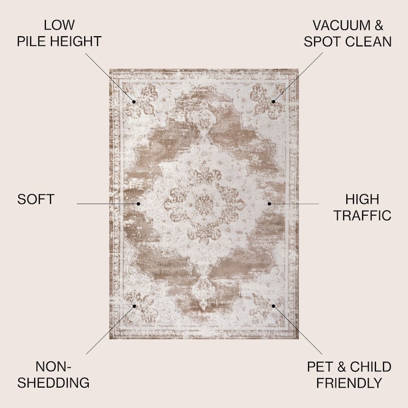 JONATHAN Y Rosalia Ornate Medallion Modern Area Rug