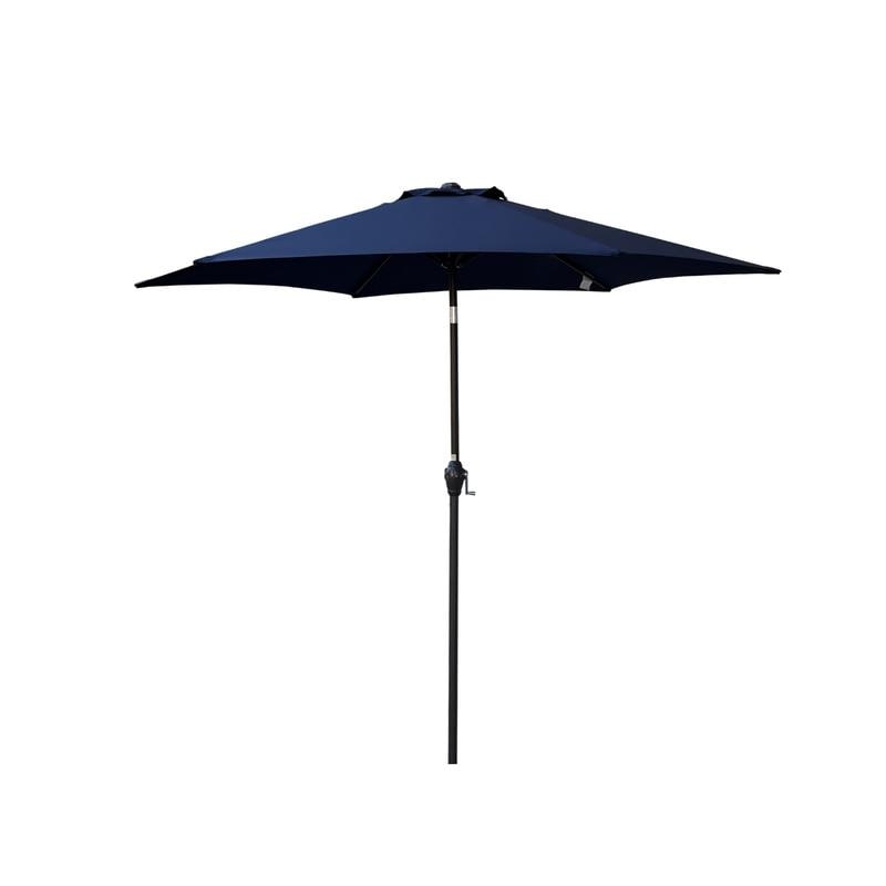 9 ft. Patio Market Umbrella Outdoor Waterproof Umbrella with Crank and Push Button Tilt in Navy Blue