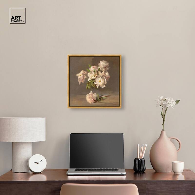Porter Peonies in a Vase Canvas by Art Remedy