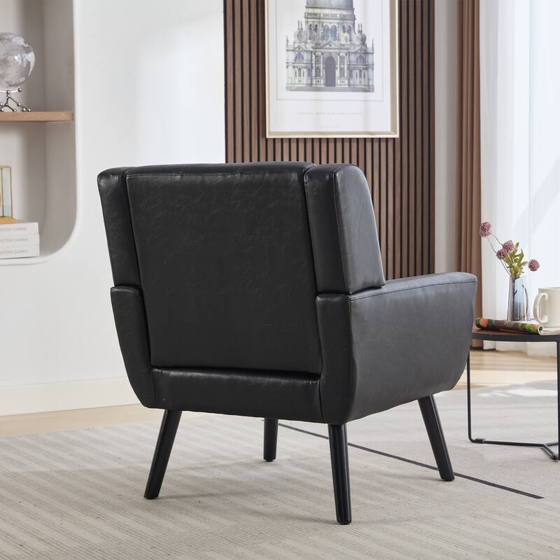 PU Accent Chair with Curved Back