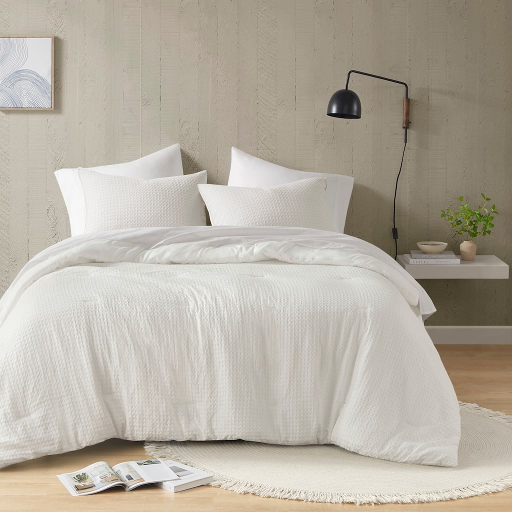 Chelsea Square Mina Modern Boho Waffle Weave Textured Comforter Set