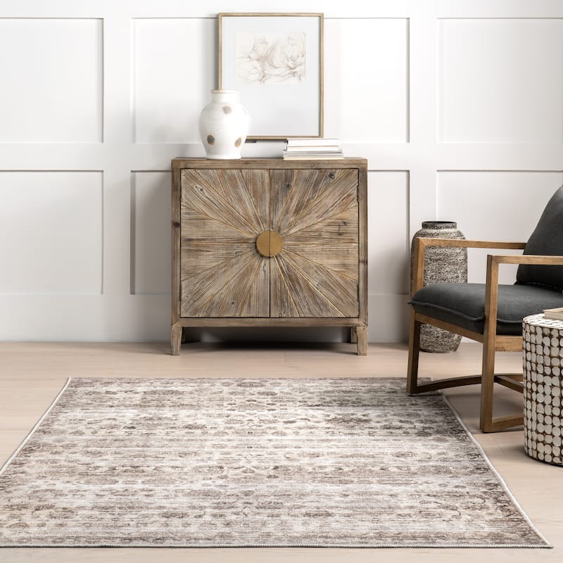 Nuloom Aitana SpinClean Floral and Paisley Machine Washable Area Rug