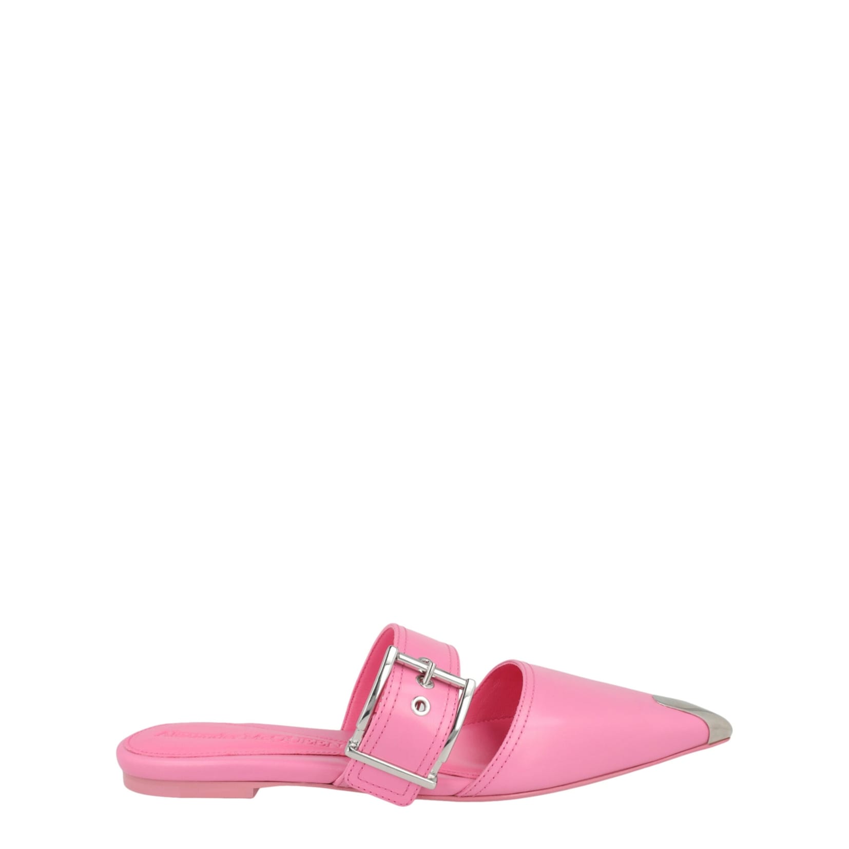 Alexander McQueen Buckle Leather Mules