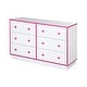preview thumbnail 1 of 10, South Shore Logik 6-Drawer Double Dresser White and Pink