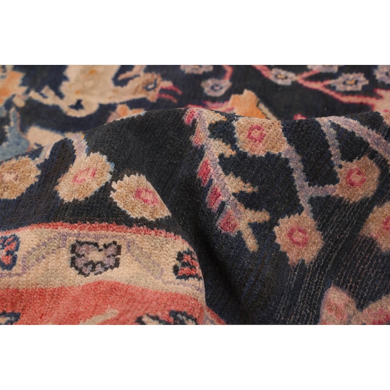 ECARPETGALLERY Hand-knotted Antalya Vintage Navy Wool Rug - 5'11 x 10'3