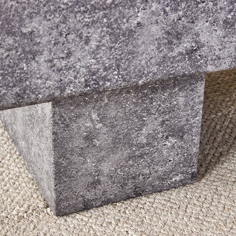Modern Simple Gray Texture MDF Coffee Table - 43.3"x21.6"x17.2" Practical Model.Making it an ideal addition to any living room