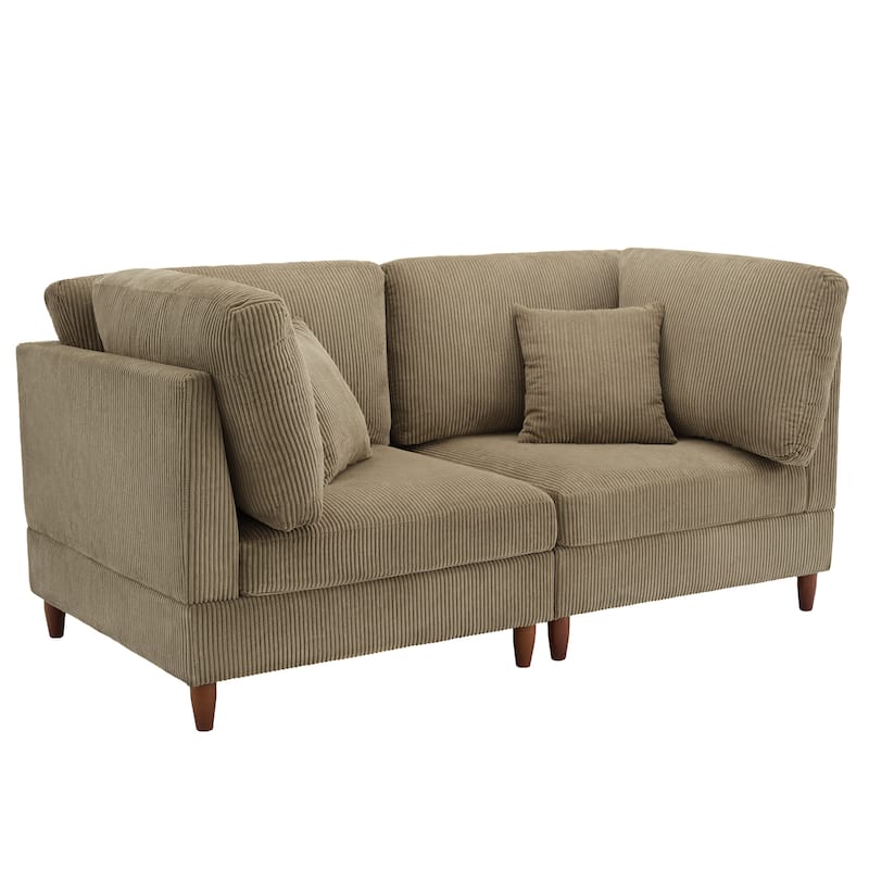 Modern Oversized Modular Corduroy Sectional Sofa Set