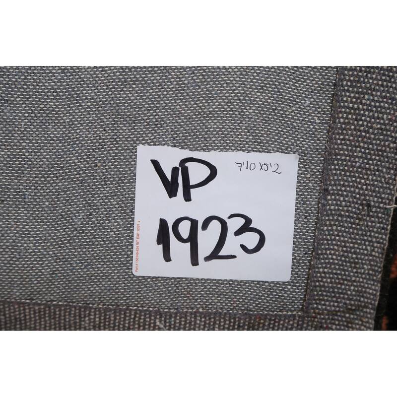 Black Floral Agra Oriental Wool Area Rug Hand-tufted Foyer Carpet - 5'2" x 7'10"