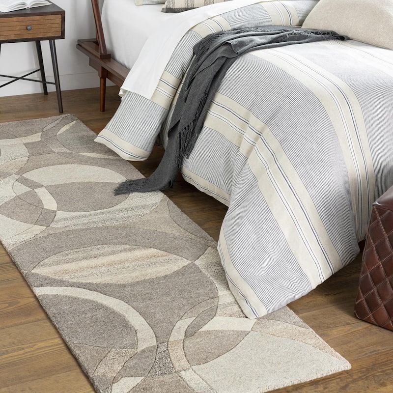 Livabliss Forum Mid-Century Geometric Hand Tufted Area Rug - Brown - 2' 6" x 8'