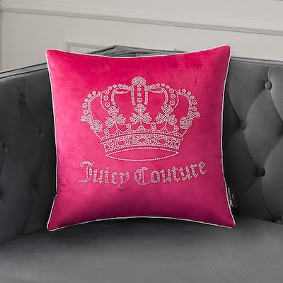 Juicy Couture Gothic Rhinestone Crown Pillow 20" x 20"