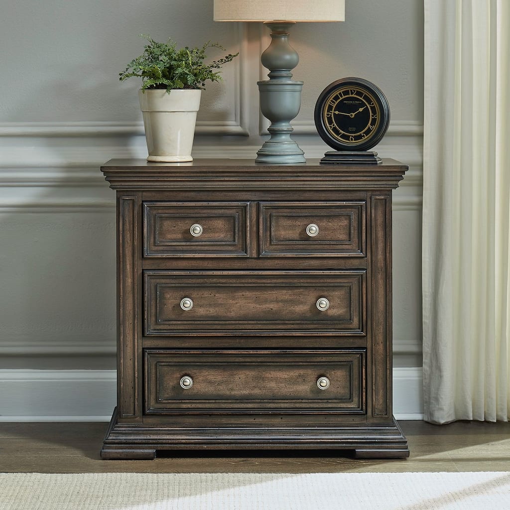 Big Valley Brownstone Bedside Chest with Charging Station
