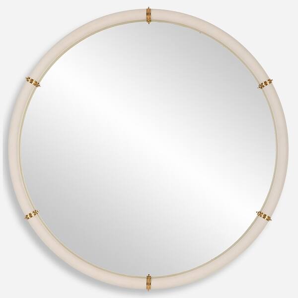 slide 2 of 6, Uttermost 09950 Cyprus 43" Diameter Circular Flat Accent Mirror White