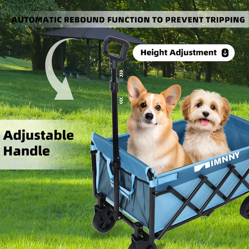 Collapsible Wagon with Wheels, Lightweight Utility Camping Wagons Carts Foldable with 3600lbs Weight Capacity, Carts