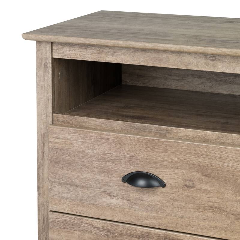 Porch & Den Church Driftwood Grey Tall 2-drawer Nightstand