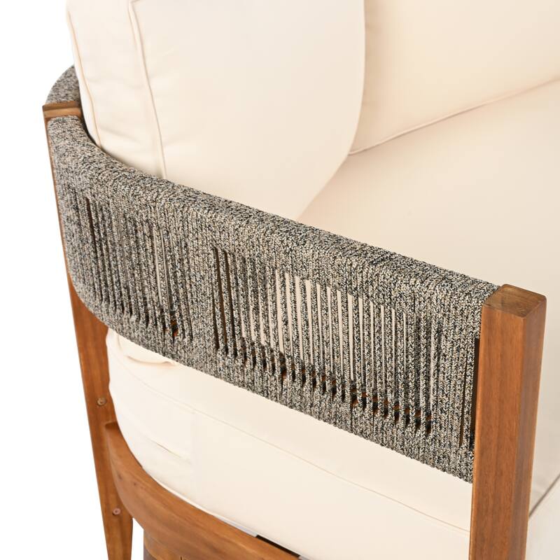 Christopher Knight Home - Zelphius Outdoor Acacia Wood Loveseat with Table
