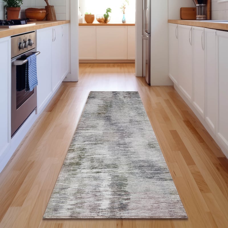 Premium Washable Super Soft Abstract Gradients Mayfield Rug - Taupe - 2' 3" x 7' 6" - Runner