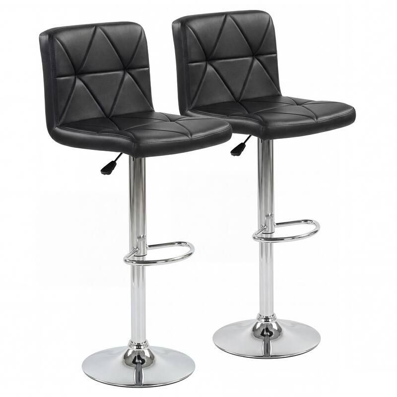 Gymax Bar Stools Set of 4 Adjustable Swivel Barstools w/Back &