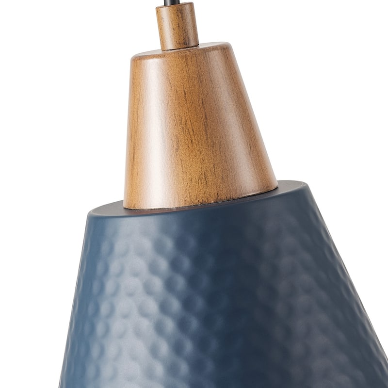 Industrial Metal Pendant Lighting with Wood Grain Minimalist Design for Kitchen Island