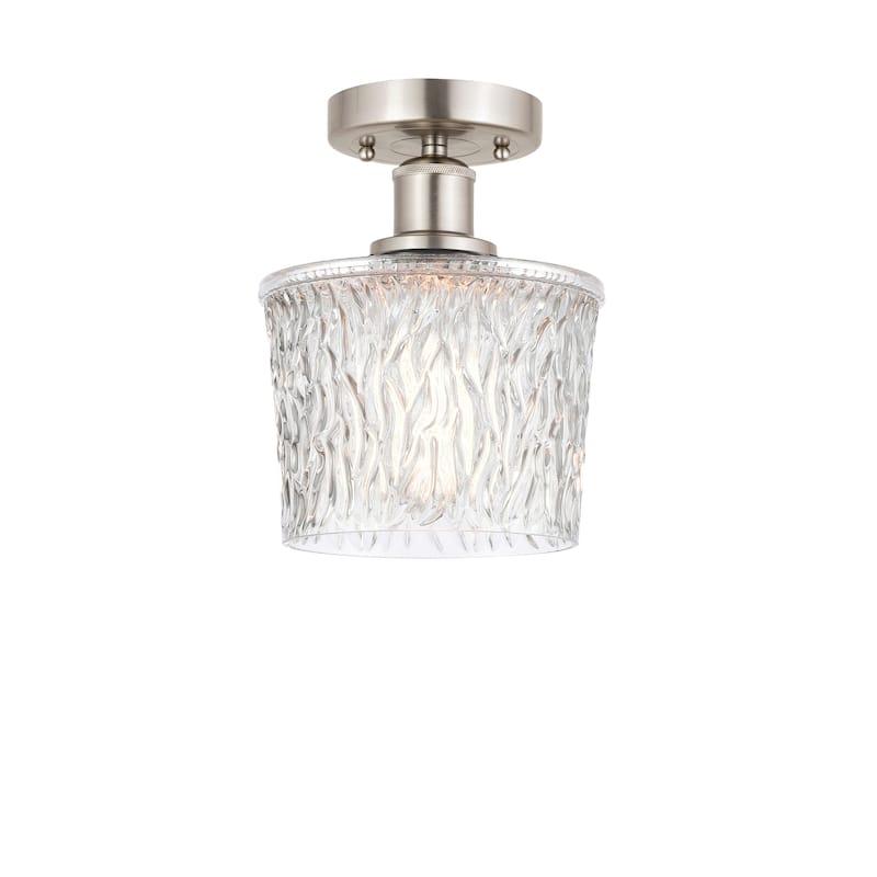 Innovations Lighting Edison Niagra - 1 Light 7" Semi-Flush Mount - Clear/Brushed Satin Nickel