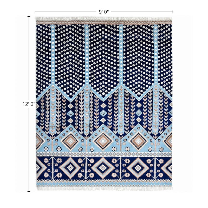 Overton Handmade Modern Contemporary Floral Area Rug