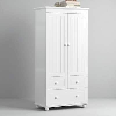 62.7" Tall Bathroom Storage Cabinet with 3 Drawers and Adjustable Shelf, Freestanding Organizer with Doors