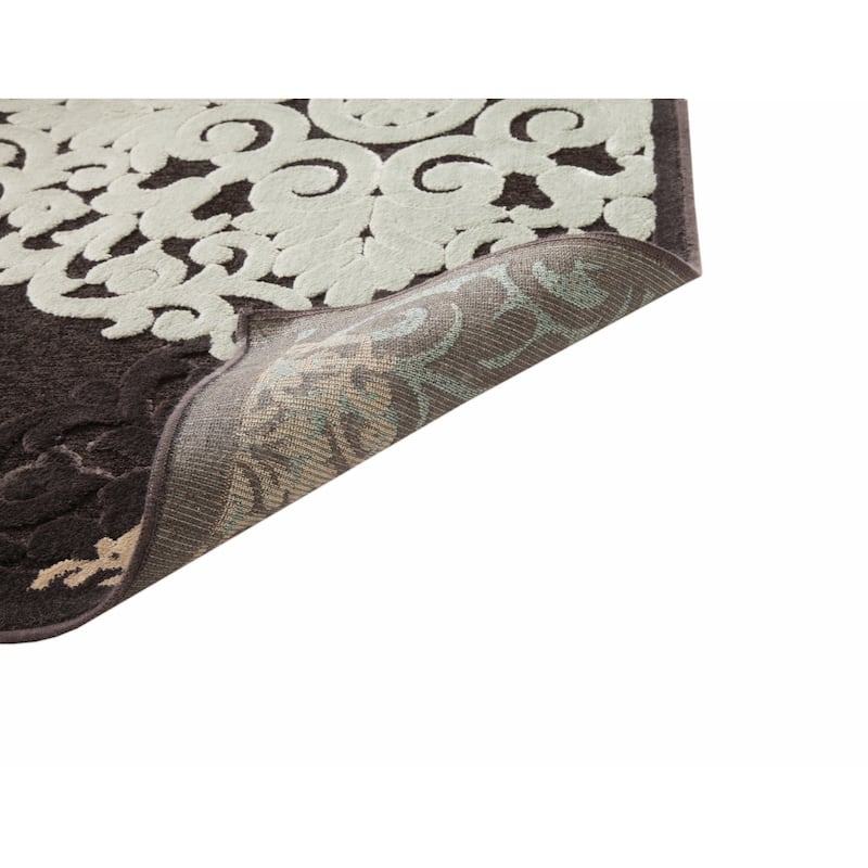 Charcoal/Ivory/Lt. Blue Area Rug 8x10 - 8' x 10'