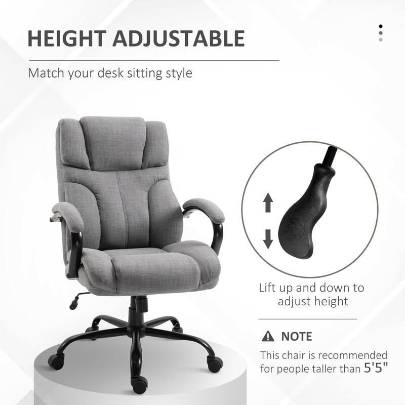 500lbs Big and Tall Office Chair with Wide Seat, Ergonomic Executive Computer Chair with Adjustable Height, Swivel Wheels