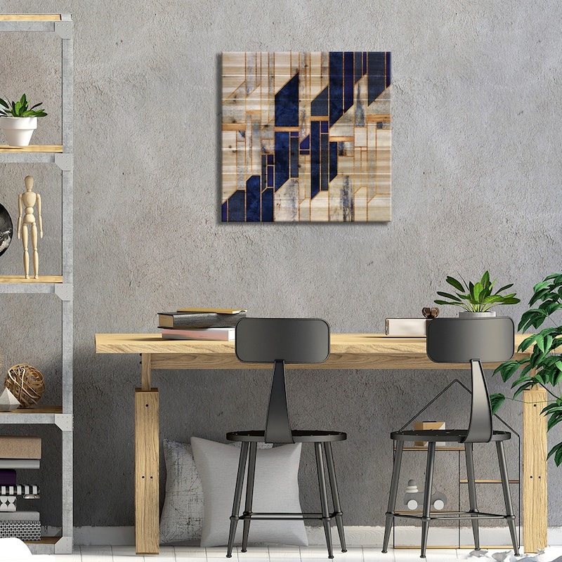 Blue Winter Sky Print On Wood by Elisabeth Fredriksson - Multi-Color