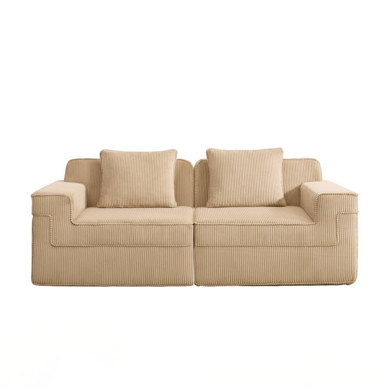 Modular 2 Seat Loveseat Boneless Sofa, Cloud Sectional Couch with Deep Seat
