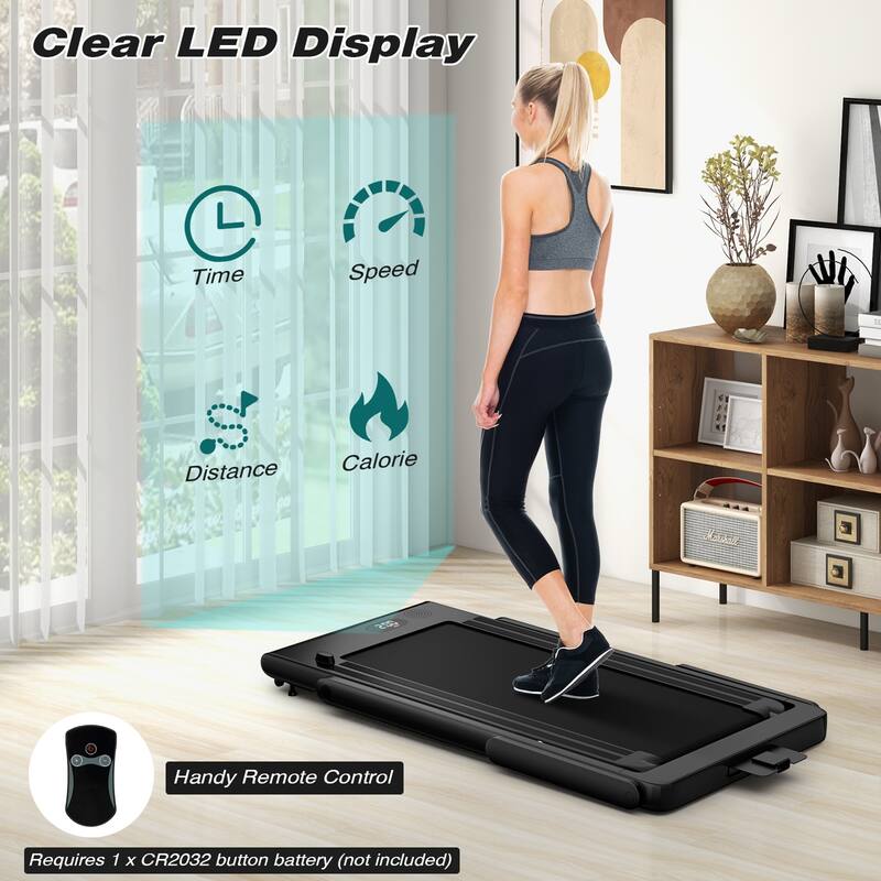Gymax Motorized Treadmill Folding Under Desk Electric Treadmill - 49'' x 27'' x 42''