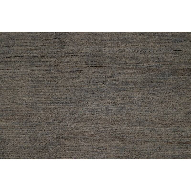 Gray Contemporary Gabbeh Oriental Foyer Rug Hand-Knotted Wool Carpet - 3'2"x 4'9"