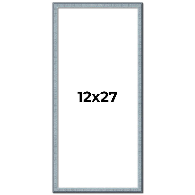12x27 Frame Rustic Sky Blue Solid Wood Picture Frame | 0.75 Inch