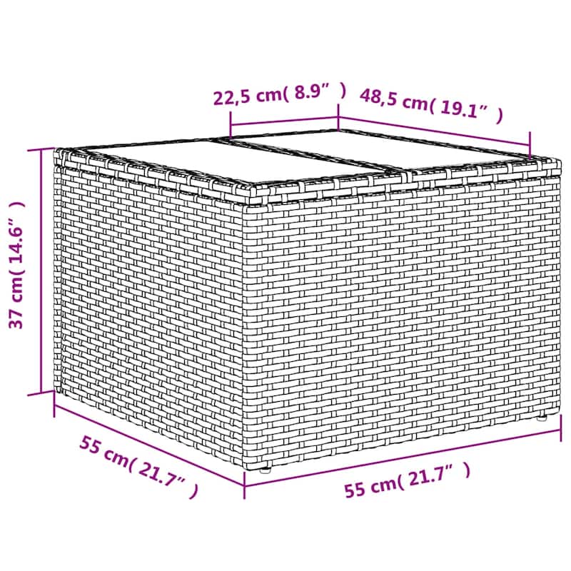 vidaXL 6/7 Piece Patio Sofa Set with Cushions Brown/Gray Poly Rattan - 21.7 x 24.4 x 27.2