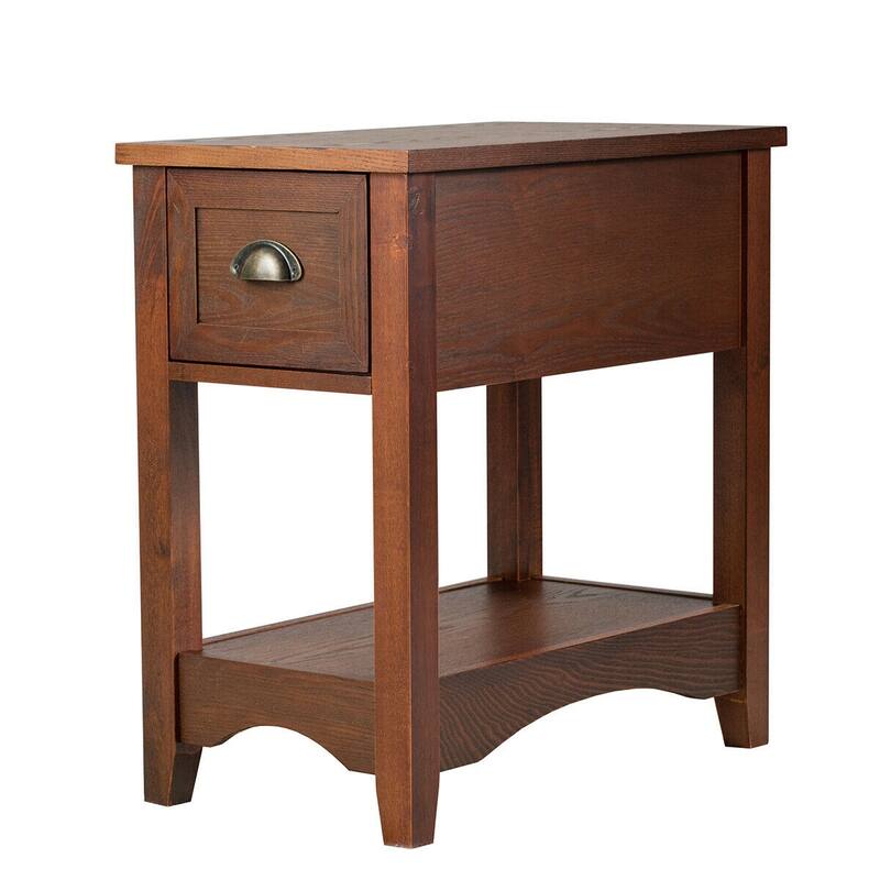 Gymax Contemporary Chair Side End Table Compact Table w/ Drawer - 13'' X 22'' X 23''