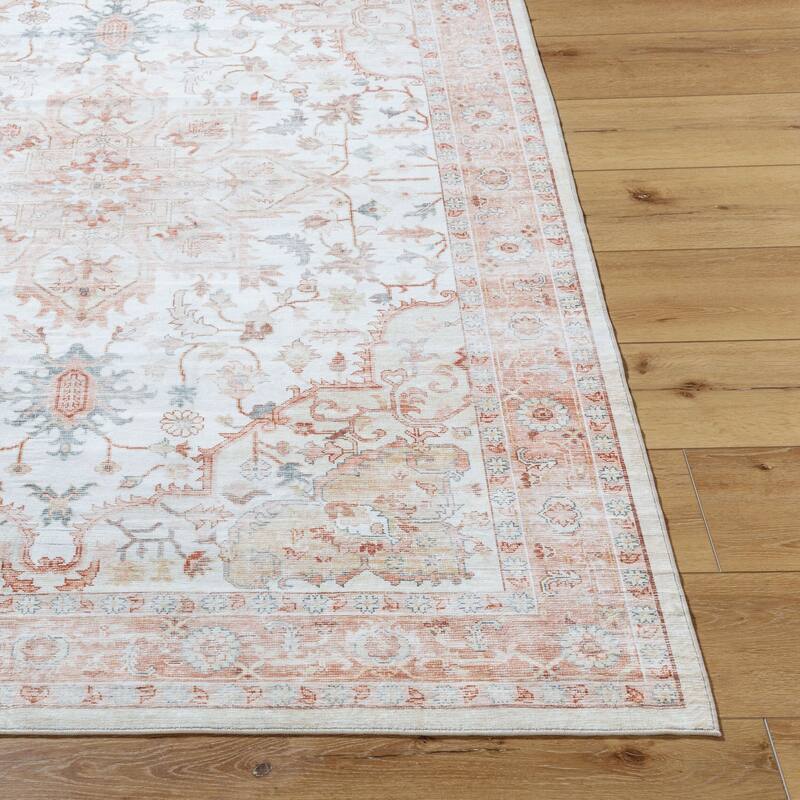 Livabliss Traditional Lavable Medallion Washable Area Rug