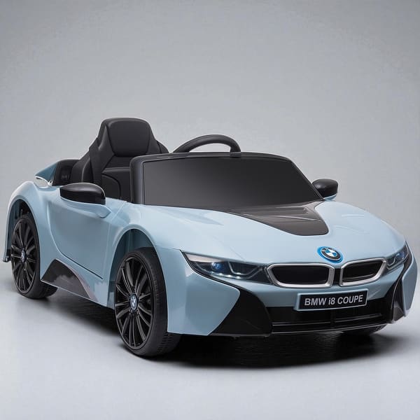 slide 2 of 5, Licensed BMW i8 Coupe 6V Ride-On Car for Kids with Remote Control, Music, Horn, MP3, LED Lights, Suspension, for Ages 3-8 - Blue Blue