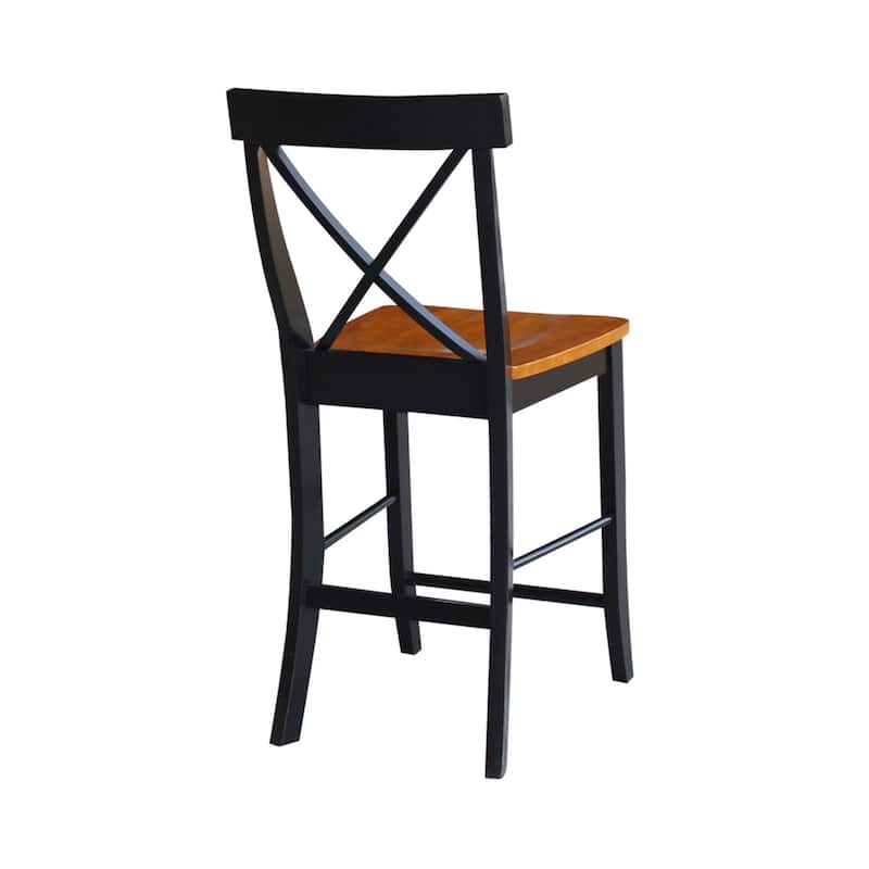 International Concepts Solid Wood X-Back Stool