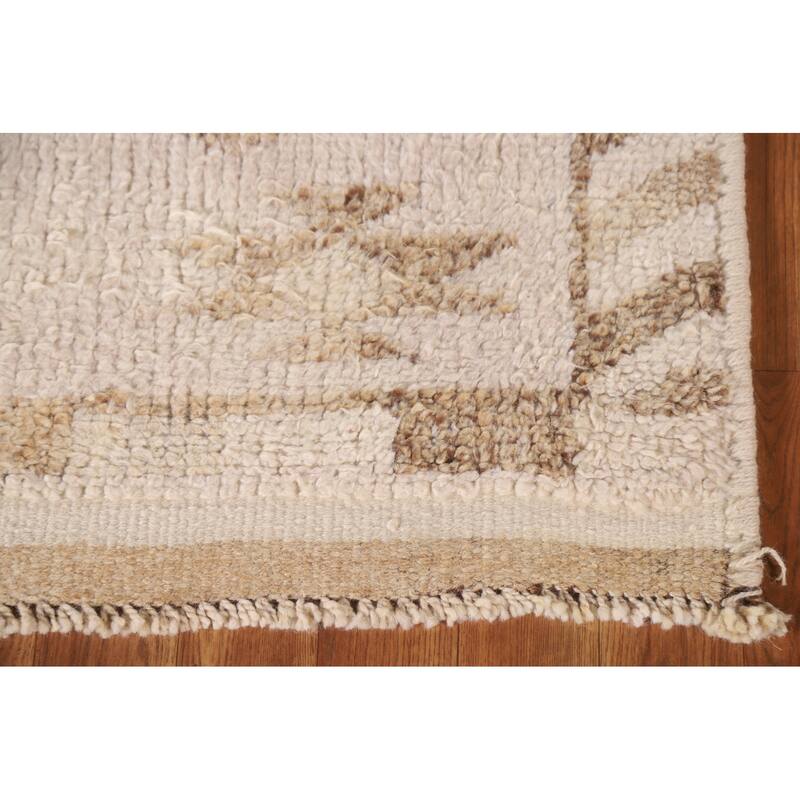 Anatolian Turkish Runner Rug Hallway Handmade Beige Wool Carpet - 2'10"x 12'7"