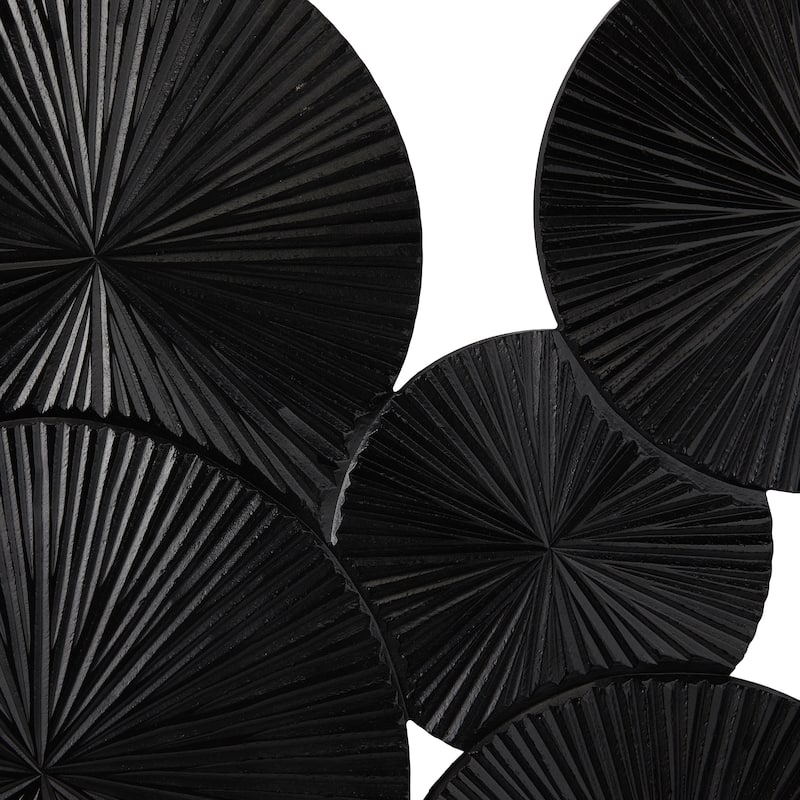 Delicate Wood Carved Pinwheel Plate Wall Decor - White or Black