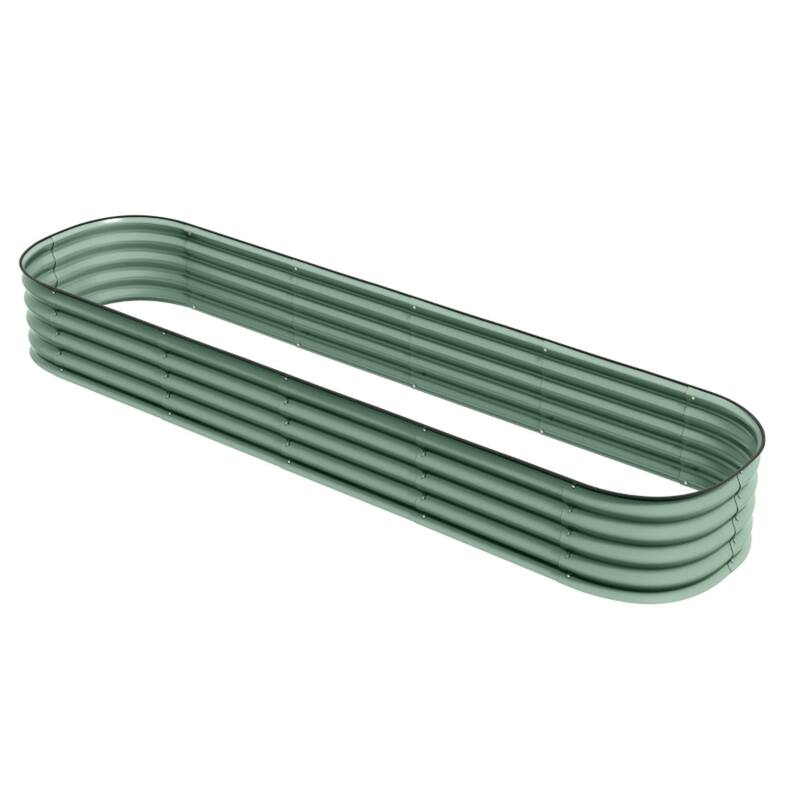 Outdoor Raised Garden Bed with Drainage and Rubber-Sealed Top - 94.5" L x 24.5" W x 11.75" H - Green