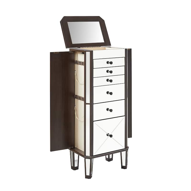 Miry Mirrored Jewelry Armoire - Dark Espresso