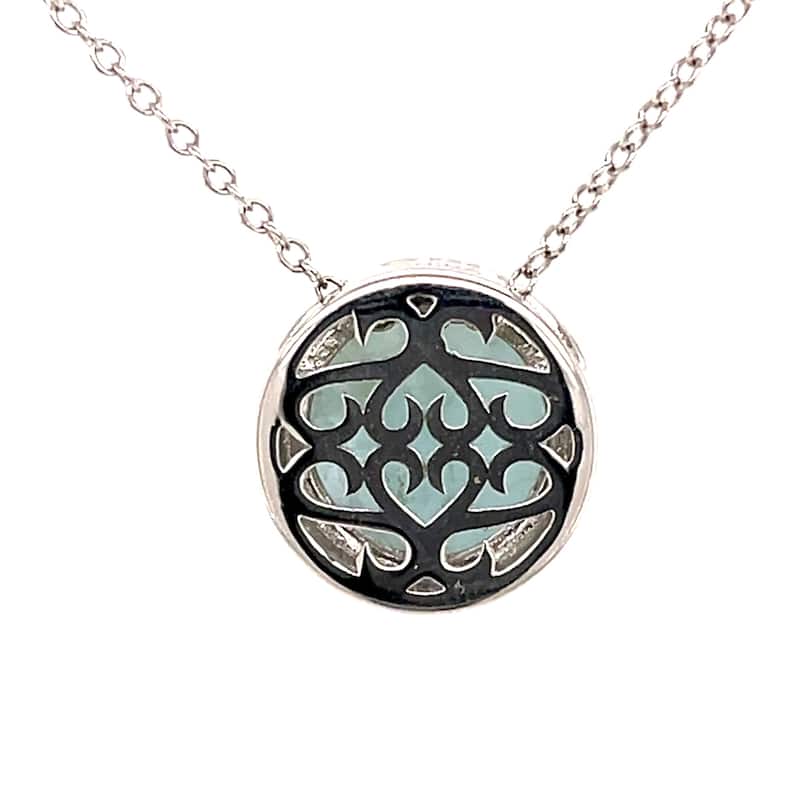 925 Sterling Silver Milky Aquamarine Pendant