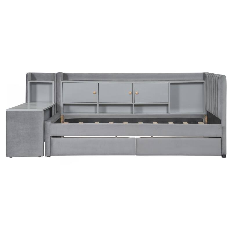 Twin Size Upholstered Daybed with Drawers