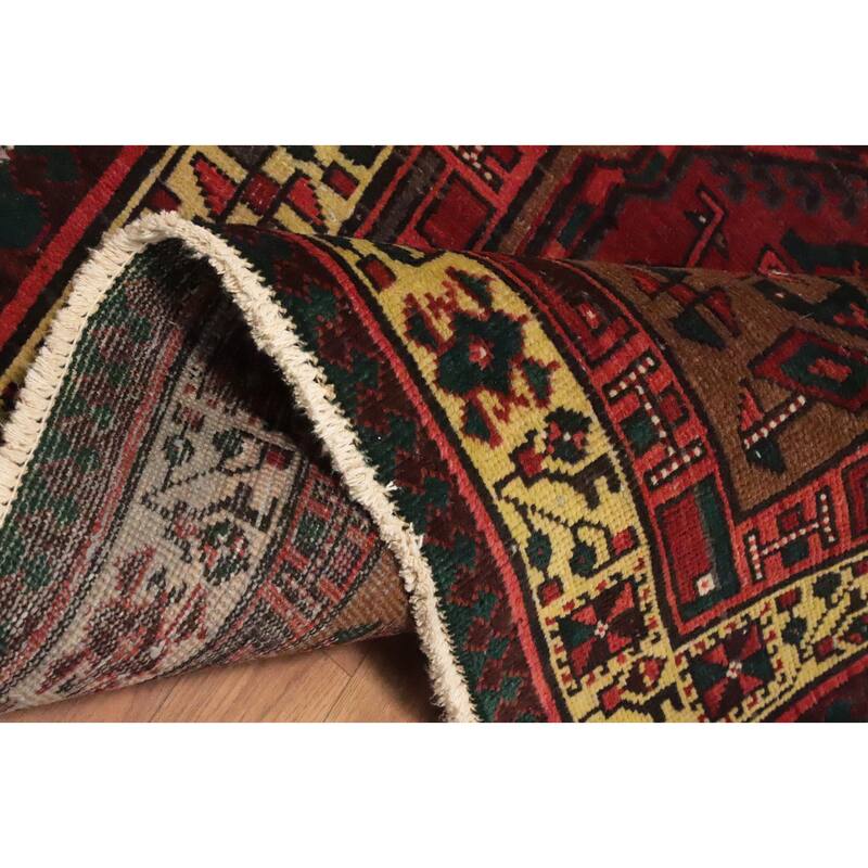 Hand Knotted Oriental 100% Wool Carpet Traditional Tribal Brown Ardebil Runner Rug - 10' 5'' X 3' 4''