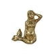 preview thumbnail 3 of 4, Ceili Golden Cast Iron Mermaid Statue