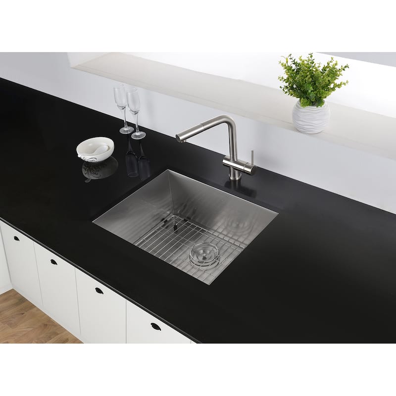 Ruvati 23-inch Undermount 16 Gauge Zero Radius Kitchen Sink Stainless Steel Single Bowl - RVH7100